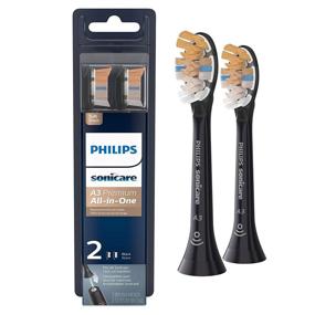 img 4 attached to 🦷 Philips Sonicare A3 Premium All-in-One Toothbrush Head – Black (2 Pack, HX9092/95)