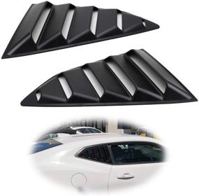 img 4 attached to 🏎️ Enhance Your Chevy Camaro's Style with iJDMTOY Black Finish Racing Style Rear Side Window Scoop Vent/Louvers Shades (2016-up Compatible)