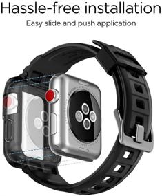 img 1 attached to 🔌 Ремешок Spigen Rugged Armor Pro для Apple Watch с чехлом для моделей 42 мм Series 3/2/1/Original (2015) - черный