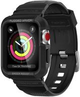 🔌 ремешок spigen rugged armor pro для apple watch с чехлом для моделей 42 мм series 3/2/1/original (2015) - черный логотип