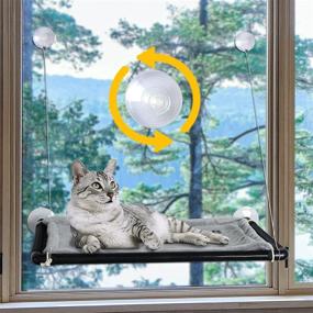 img 4 attached to 🐱 Little World Cat Window Perch: Cozy Window Shelf with Flannel Blanket - Heavy Duty Cat Hammock Window Seats for all Cats - Perfect Thanksgiving and Christmas Gift Idea