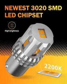 img 2 attached to 🔆 High-Power 1156 Turn Signal LED Bulbs - Ultra-Bright Amber Yellow 2 Pack