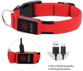 img 1 attached to 🐶 BSEEN LED Dog Collar: USB Rechargeable Safety Pet Collar for Small, Medium & Large Dogs