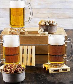 img 2 attached to 🪑 Protective Wooden Mini Pallet Coaster Set: Perfect for Hot and Cold Beverages (6 Pack)