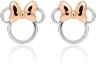 sophisticated and timeless: disney sterling silver minnie mouse stud earrings logo