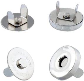 img 1 attached to 🧲 20 Sets Silver Magnetic Button Clasps 14mm - Ideal for Sewing, Crafts, Purses, Bags, Clothing, Leather, Scrapbooking, Handbags