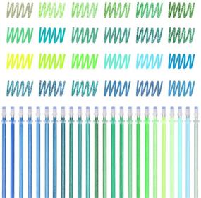 img 4 attached to 🖌️ Vibrant 48 Pcs Green Gel Pen Refills - 2 Sets with 24 Colors each, Ideal for Art, Coloring Books, Scrapbooking & More