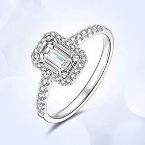 img 2 attached to 💍 Kuyiuif Cushion CZ Engagement Rings for Women - Promise Halo Ring, 4ct Cubic Zirconia, 925 Sterling Silver, Solitaire Engagement, Size 6