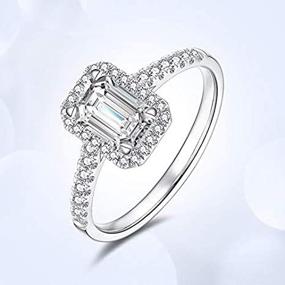 img 4 attached to 💍 Kuyiuif Cushion CZ Engagement Rings for Women - Promise Halo Ring, 4ct Cubic Zirconia, 925 Sterling Silver, Solitaire Engagement, Size 6