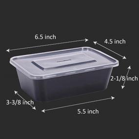 img 3 attached to 🍱 Tosnail 50-Pack 25 oz. Plastic Food Storage Containers with Lids - Black Meal Prep Containers for Easy Organizing and Freshness Maintenance