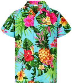 img 4 attached to 🍍 Vibrant King Kameha Pineapple Turquoise Men's Shortsleeve Clothing