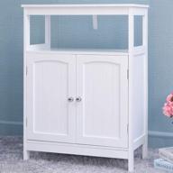 🚪 iwell bathroom floor storage cabinet: adjustable shelf, free standing cupboard for kitchen and shoe storage – 2 door, white logo