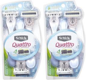 img 1 attached to 🪒 Schick Quattro Quattro for Women Sensitive Skin Disposable Razors - 3 ct - 2 pk: Expertly Crafted for Gentle Shaving Experience