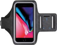 📱 i2 gear cell phone armband for iphone 12, 11 pro, xr, xs max, x, 8, 7, 6, 6s plus - black | convenient key holder included logo