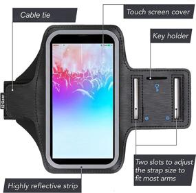 img 2 attached to 📱 i2 Gear Cell Phone Armband for iPhone 12, 11 Pro, XR, XS Max, X, 8, 7, 6, 6s Plus - Black | Convenient Key Holder Included