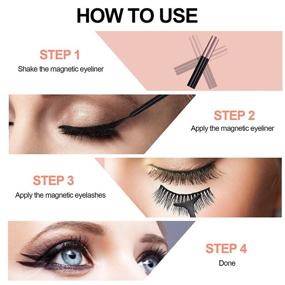 img 1 attached to 👁️ Enhanced BILEYCHA 3D Natural Magnetic Eyelashes Kit: Lightweight Magnetic Eyeliner, Waterproof with No Glue Needed - 10 Pairs Included