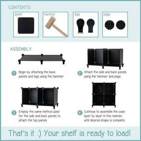 img 1 attached to 📚 Homeries 12-Cube Modular DIY Plastic Closet Organizer Rack – Black, Storage Shelves, Bookshelf, Bookcase for Bedroom, Office, Dorm Room, College, Living Room