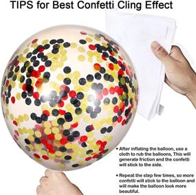 img 2 attached to 🎈 Premium Sequins Balloon Kit - 12 Inch Red Black Yellow Latex Balloons for Baby Bay Party, Baby Shower, and Happy Theme Party Supplies - Pack of 80 Colour Balloons with Helium Quality