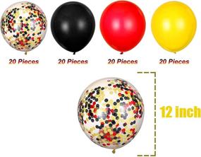 img 3 attached to 🎈 Premium Sequins Balloon Kit - 12 Inch Red Black Yellow Latex Balloons for Baby Bay Party, Baby Shower, and Happy Theme Party Supplies - Pack of 80 Colour Balloons with Helium Quality