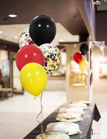 img 1 attached to 🎈 Premium Sequins Balloon Kit - 12 Inch Red Black Yellow Latex Balloons for Baby Bay Party, Baby Shower, and Happy Theme Party Supplies - Pack of 80 Colour Balloons with Helium Quality