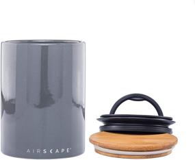 img 3 attached to 🍽️ Airscape Medium Ceramic Coffee and Food Storage Canister - Enhances Food Freshness with Patented Airtight Inner Lid featuring Two-Way Valve - Glazed Ceramic Container with Bamboo Top (Slate Gray)