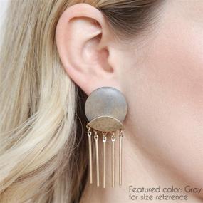 img 3 attached to Stylish Bohemian Geometric Natural Earrings: Perfect Jewelry for Girls