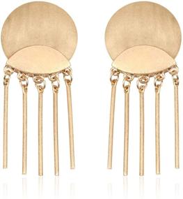 img 4 attached to Stylish Bohemian Geometric Natural Earrings: Perfect Jewelry for Girls