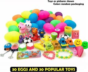 img 3 attached to 🐣 Pusiti Easter Egg Toys: Surprise Eggs with Toys Inside - 30 Toys Filled 2.5 Inch Eggs in 10 Inch Egg - Educational Learning Toys for Kids, Toddlers, Boys and Girls