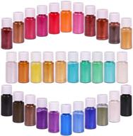 mica powder 32 colors: upgraded epoxy resin pigment for slime, soap making, bath bombs, nail art, paint - 5g/0.18oz jars logo