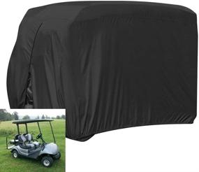img 4 attached to 🏌️ FLYMEI Waterproof Dust Prevention 2 Passenger Golf Cart Cover: Protect Your EZ GO, Club Car, and Yamaha Golf Carts with this Black Cover