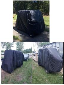 img 3 attached to 🏌️ FLYMEI Waterproof Dust Prevention 2 Passenger Golf Cart Cover: Protect Your EZ GO, Club Car, and Yamaha Golf Carts with this Black Cover