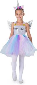 img 2 attached to 🦄 Unicorn Costume for Girls - Dress Up America with Headband