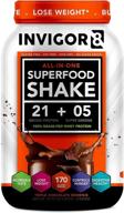 boosted immunity invigor8 superfood shake (chocolate brownie) - gluten-free and 🌿 non gmo meal replacement with grass-fed whey protein, probiotics, and omega 3 (645g) logo