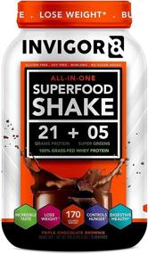 img 4 attached to Boosted Immunity INVIGOR8 Superfood Shake (Chocolate Brownie) - Gluten-Free and 🌿 Non GMO Meal Replacement with Grass-Fed Whey Protein, Probiotics, and Omega 3 (645g)