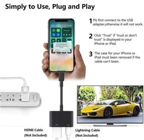 img 1 attached to 📱 Сертифицированный адаптер Lightning to HDMI от Apple MFi - Подключите iPhone к телевизору или проектору для аудио и видеосинхронизации 1080P.