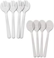 🍽️ 10-inch clear plastic serving spoons and forks set - pack of 4 logo