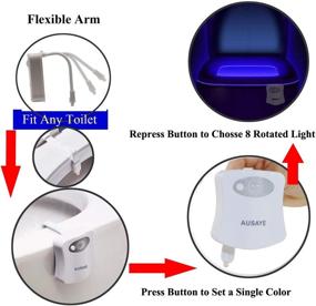 img 2 attached to 🚽 AUSAYE Toilet Night Light 2Pack – Motion Activated LED Toilet Bowl NightLights: 8 Color Changing, Funny Christmas Gifts for Him, Her, Men, Women, Kids – Stocking Stuffers