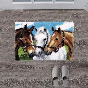 img 1 attached to 🐴 BambooZ DIY Horse Latch Hook Rugs Kits for Adults, Beginners, Kids, and Children with Printed Canvas Pattern, Crochet Yarn Kits, Embroidery Decoration, 20" x 15" (52cm x 38cm)