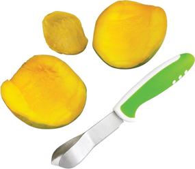 img 3 attached to 🥭 The Ultimate Mango Slicer: Twin Stainless Steel Blades and Contoured Handle, Green