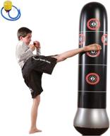 kids' inflatable punching bag - fitness punching tower bag for quick bounce back, boxing reaction speed kick training and stress relief - 4.92ft boxing target bag with foot pump логотип