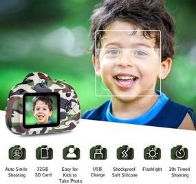 img 2 attached to 📷 OMWay Kids Camera for Boys - Top Toy and Gift for 4-7 Year Old Boys! Perfect for Camping, Adventures, and Recording Fun - Includes 32GB SD Card!