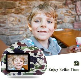 img 1 attached to 📷 OMWay Kids Camera for Boys - Top Toy and Gift for 4-7 Year Old Boys! Perfect for Camping, Adventures, and Recording Fun - Includes 32GB SD Card!