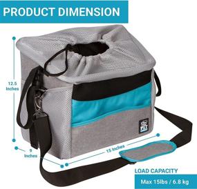 img 2 attached to Grey/Blue Pet Carrier Bicycle Basket Bag for Dogs and Cats - Adjustable Size, Comfy Shoulder Strap, Removable Inner Pad, Side Pockets