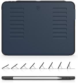 img 4 attached to The Muse Case - 2018 IPad Pro 11 Inch 1St Gen (Old Model) - Very Protective But Thin + Convenient Magnetic Stand + Sleep/Wake Cover - ZUGU CASE - Navy Blue (Fits Model #’S A1934