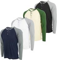 👕 daresay men's thermal crew long sleeve henley tops base layer shirt bundle [4-pack] логотип