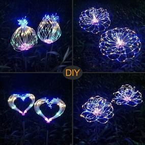 img 1 attached to 🌞 Enhance Your Outdoor Spaces with DenicMic Solar Firework Lights: 200 LED Solar Powered Garden Decorative Lights in 8 Modes, Waterproof & Multicolor Design - Perfect for Patio, Yard, Path, Lawn, Holiday Party, Christmas - 2 Pack