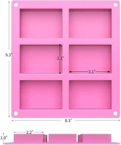 img 3 attached to Set of 3 Silicone Soap Molds with 6 Cavities - DIY Handmade Soap Moulds for Baking Cake, Biscuit Chocolate, Homemade Craft, Ice Cube Tray - Pink
