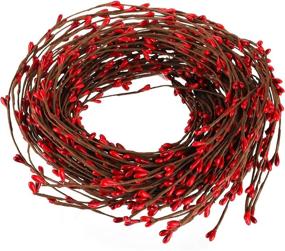 img 4 attached to 🎄 Hedume 128 Feet 60 Packs Red Pip Berry Garland - Ideal for Christmas Craft Decorations or Celebratory Embellishments