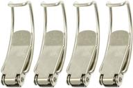 🔒 4-piece set of silver tone draw toggle latches for box chest case with spring loaded mechanism by uxcell logo