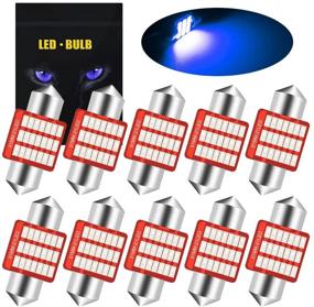 img 4 attached to 💡 10-Pack YEORO DE3175 6428 LED Bulb - Super Bright 21SMD 3014 Chips - CANBUS Festoon DE3021 DE3022 3175 LED Interior Dome Map Trunk Step Courtesy Lights - Blue